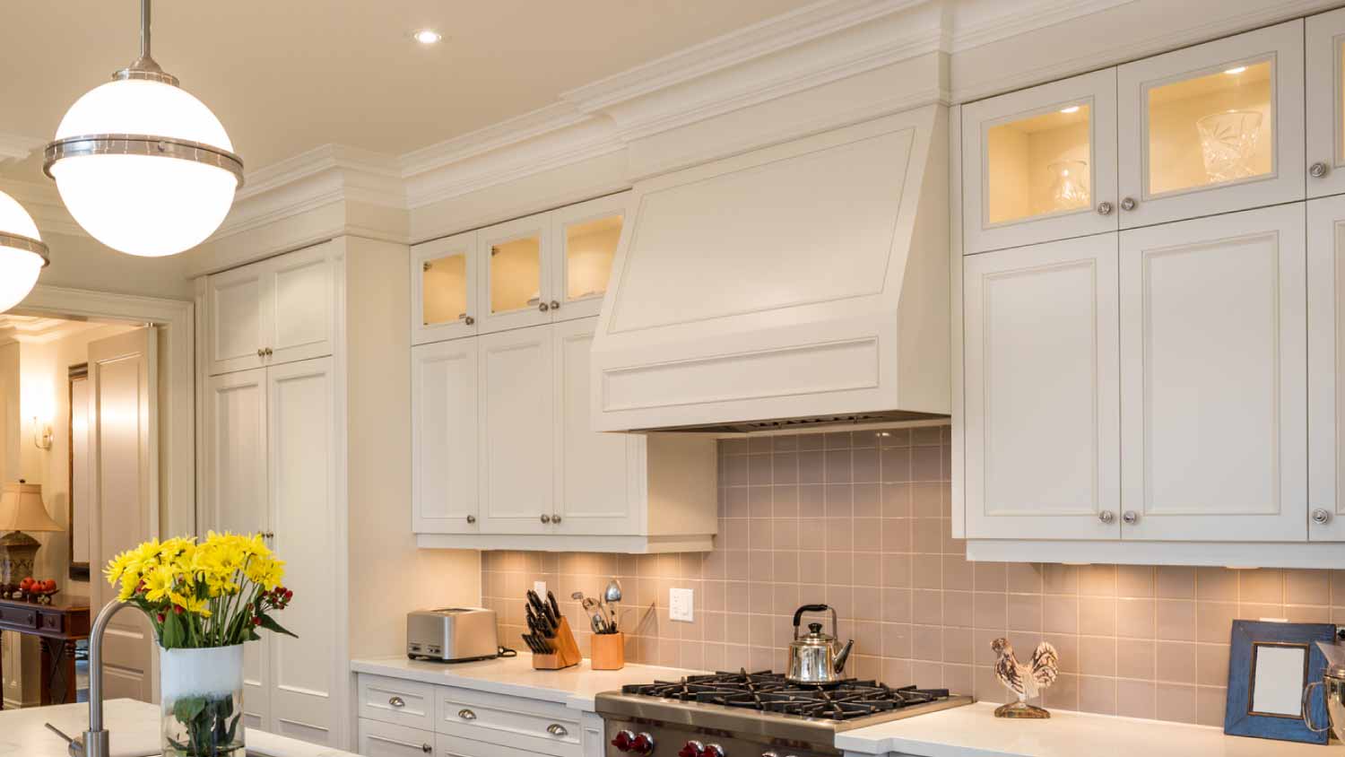 Interior of a white kitchen