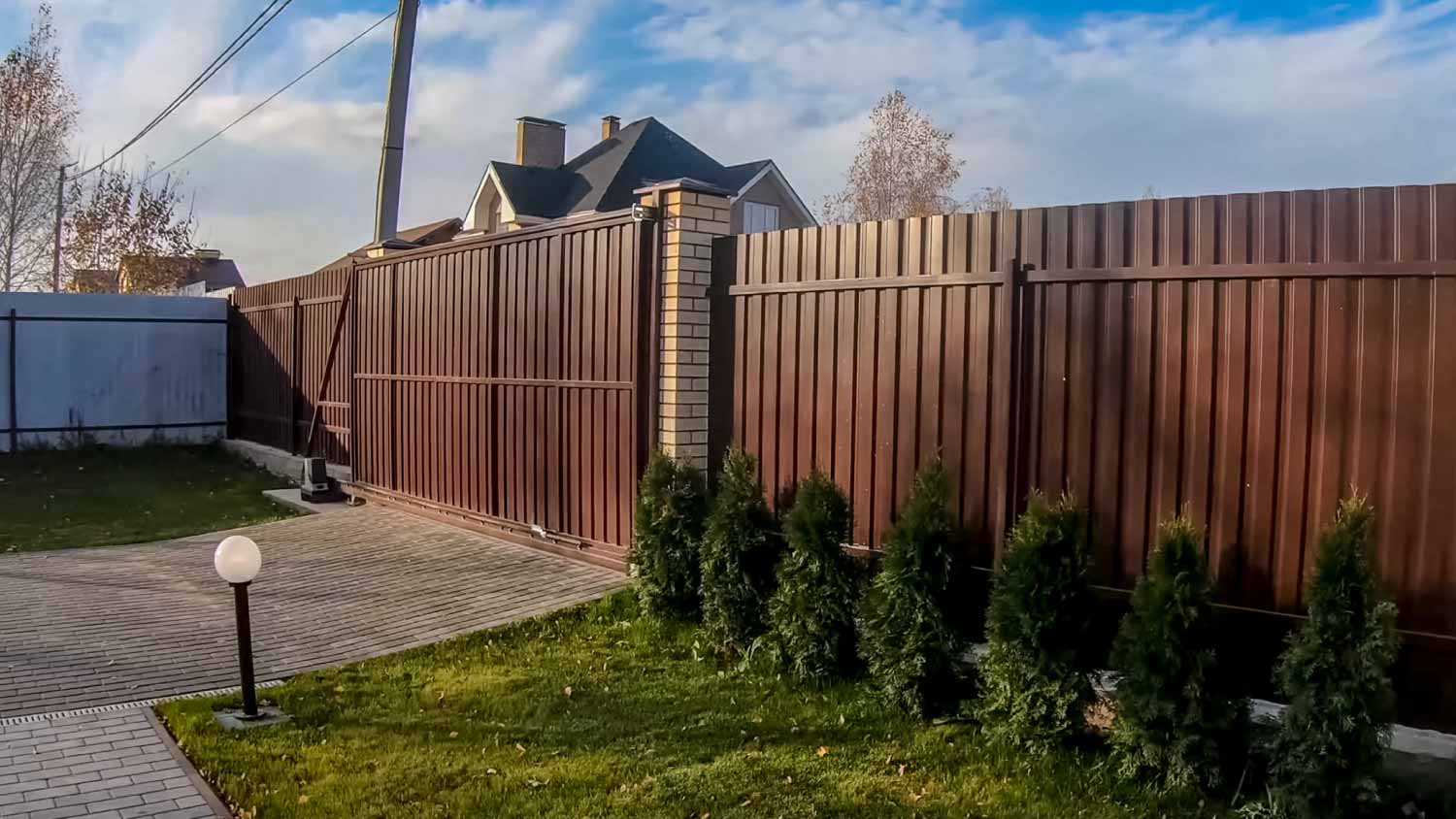 Fence around the private grounds
