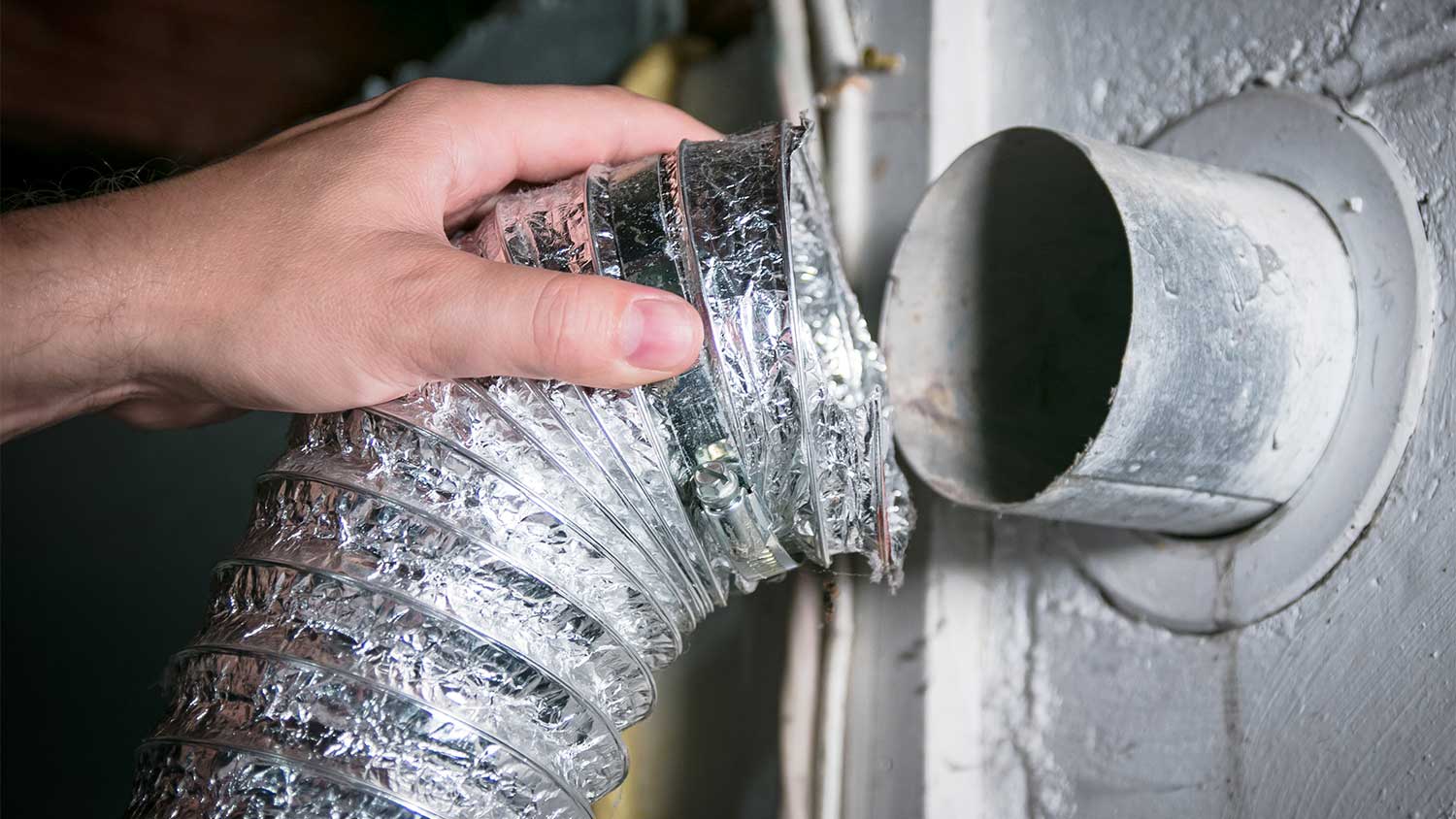 A view of a dryer vent hose