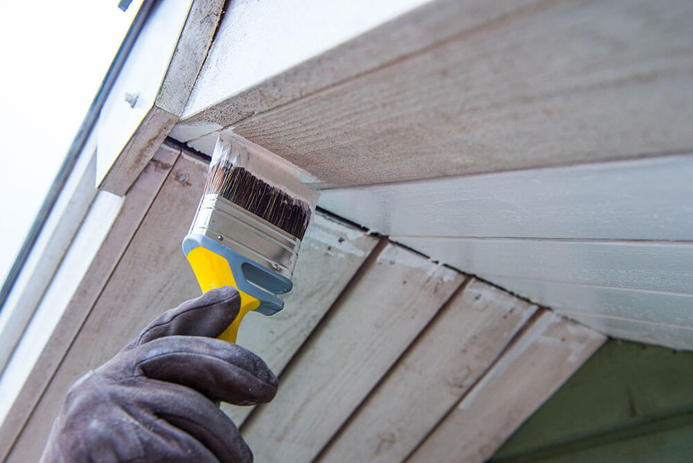 Painting roofing overhang
