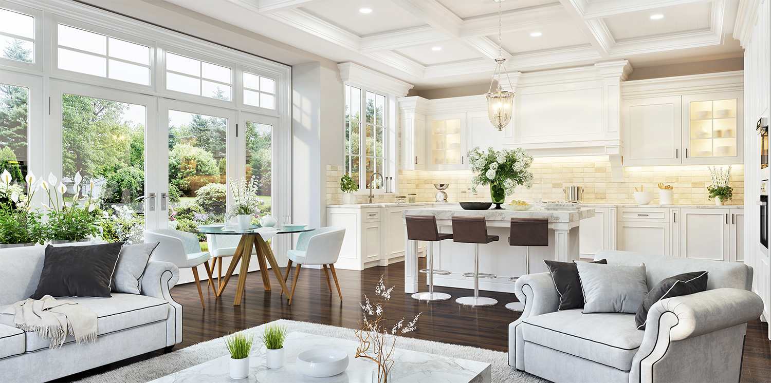 Luxury home with large windows