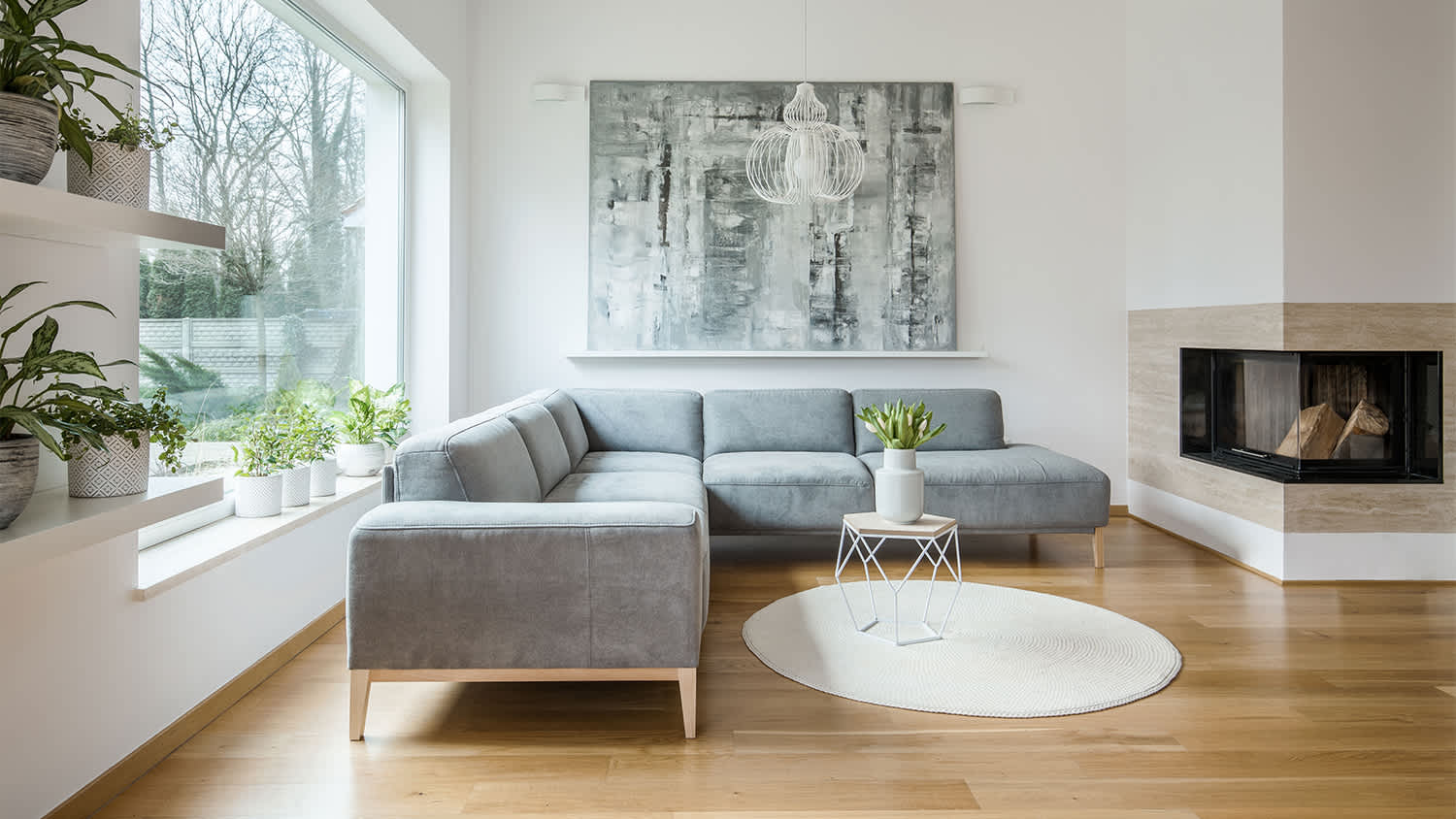 GREY LIVING ROOM HARDWOOD FLOOR