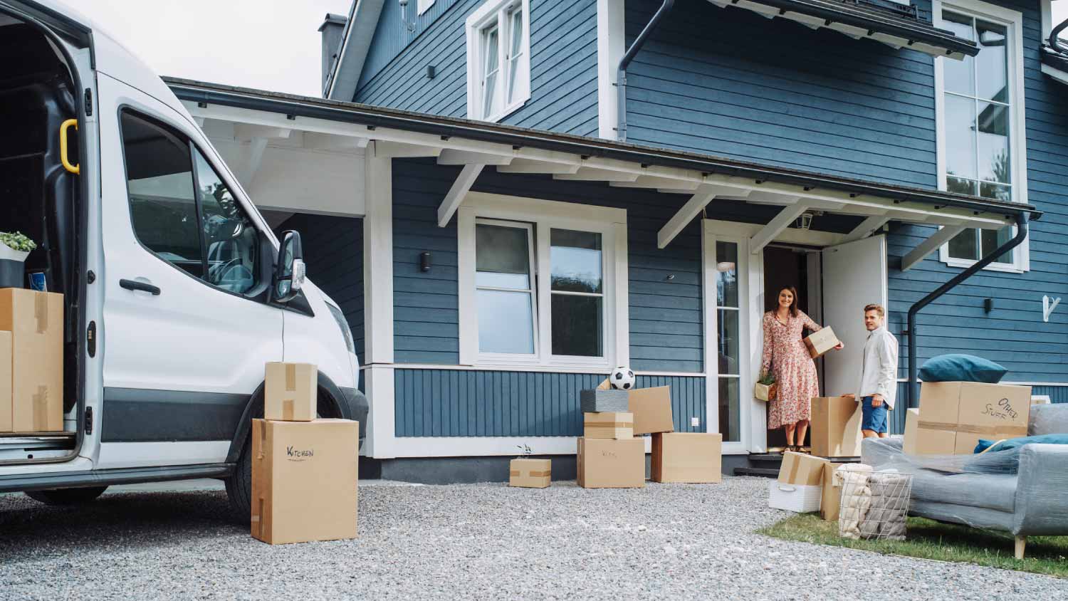 Family moving to their new home
