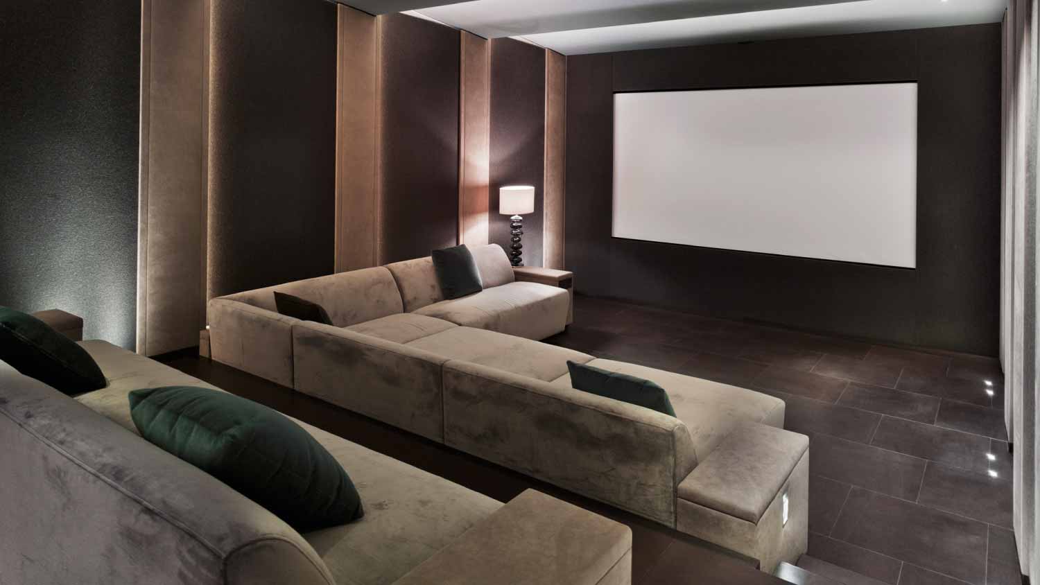 Interior view of a home theater