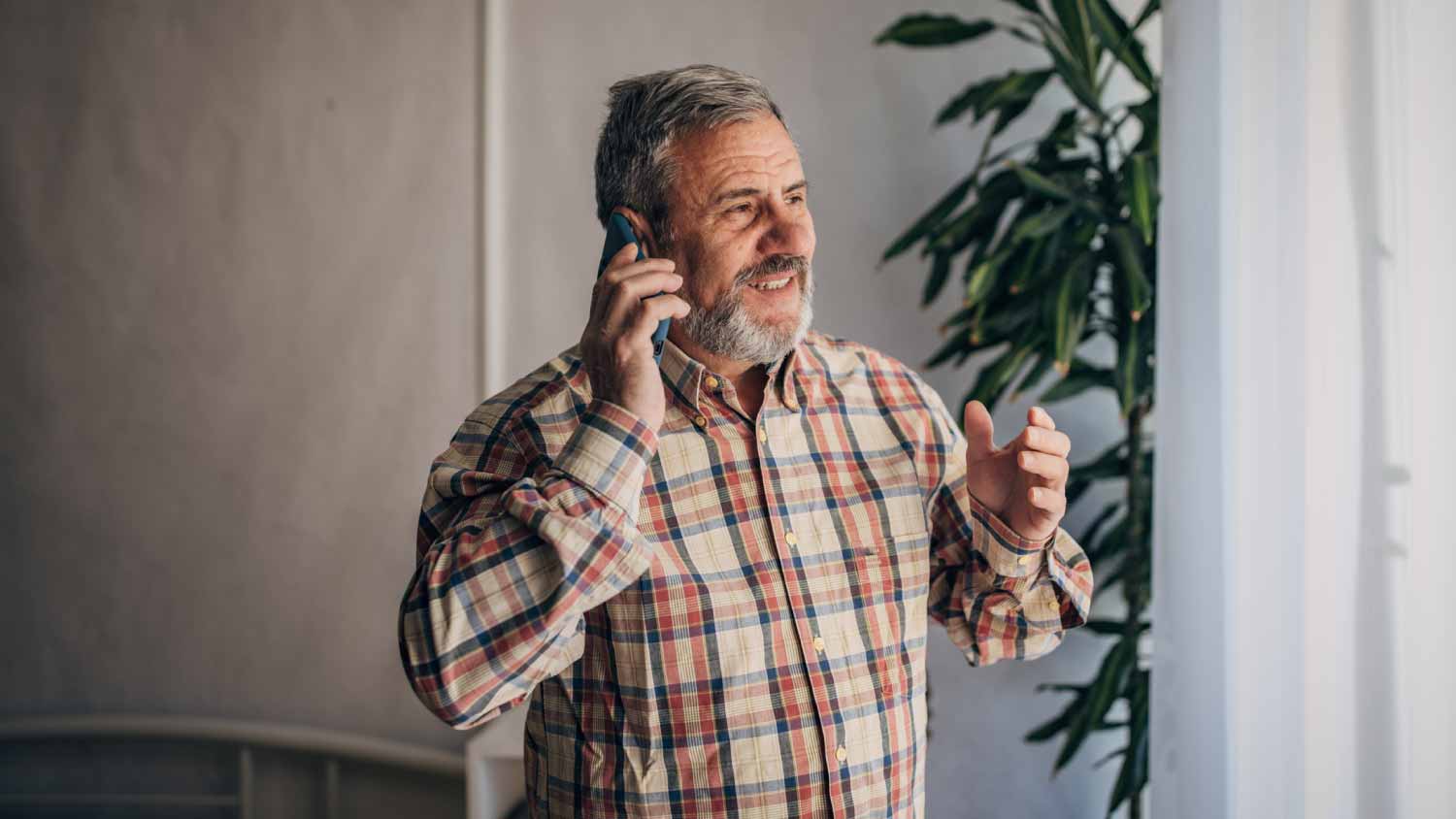 Man talking by phone