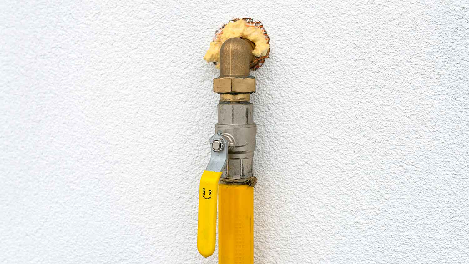 Natural gas hookup installed outside of the house