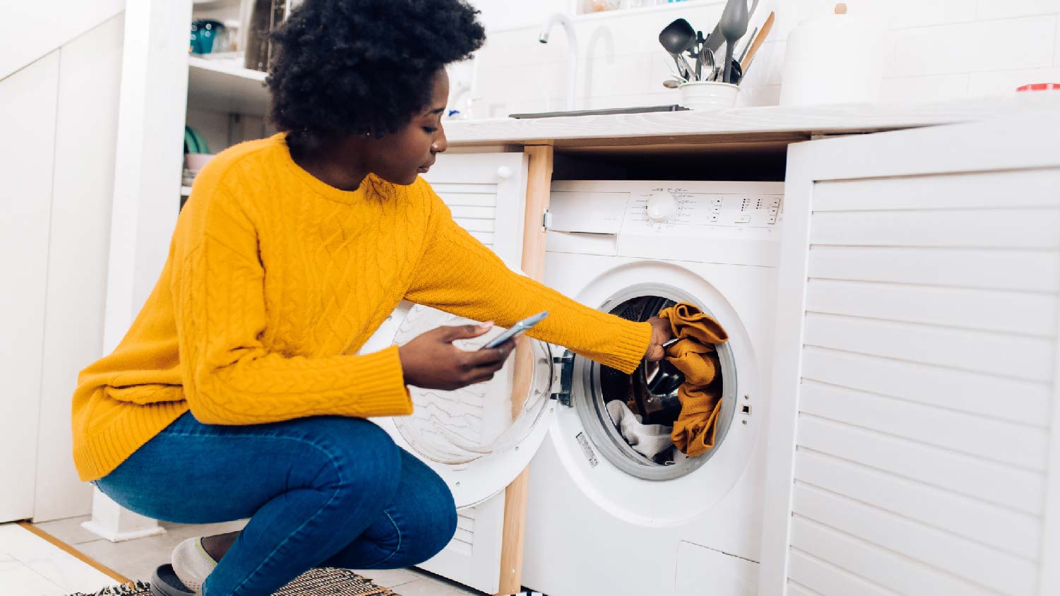 A woman doing the laundry