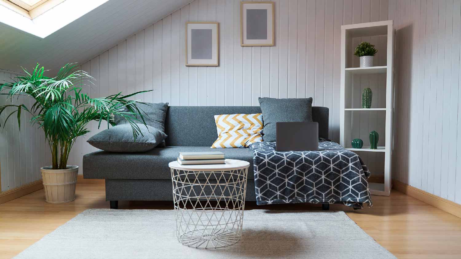 An attic turned into a living room