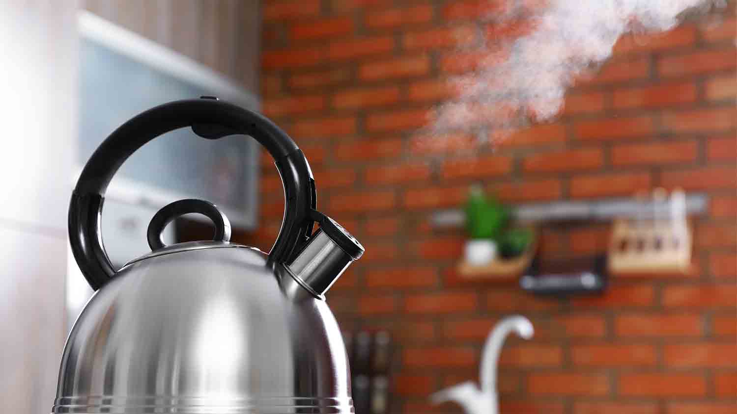 whistling kettle on stove