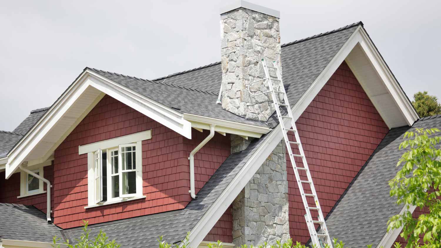 House roof against clear sky