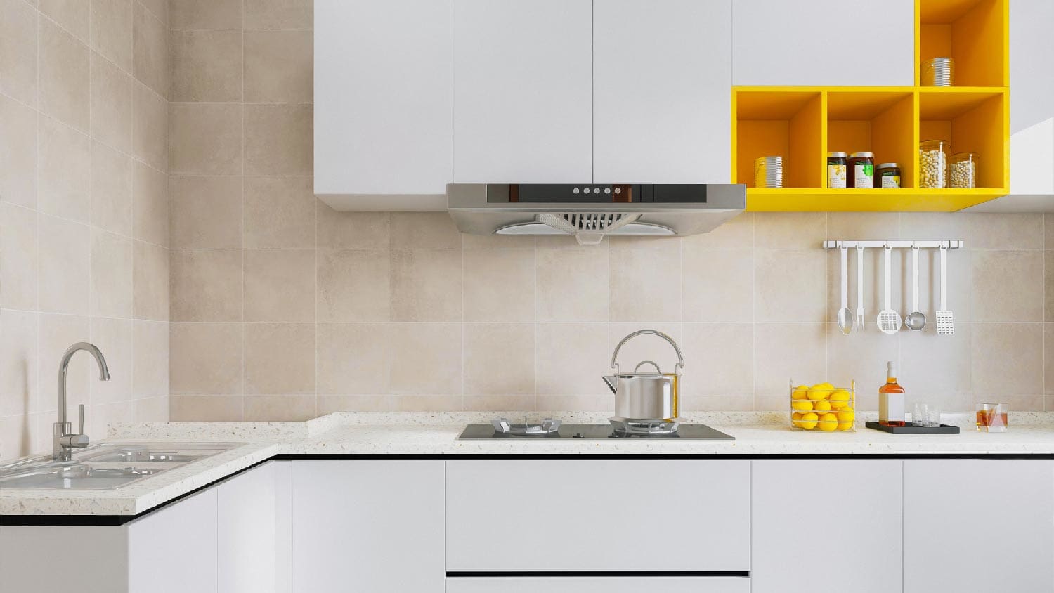 A bright minimalistic kitchen