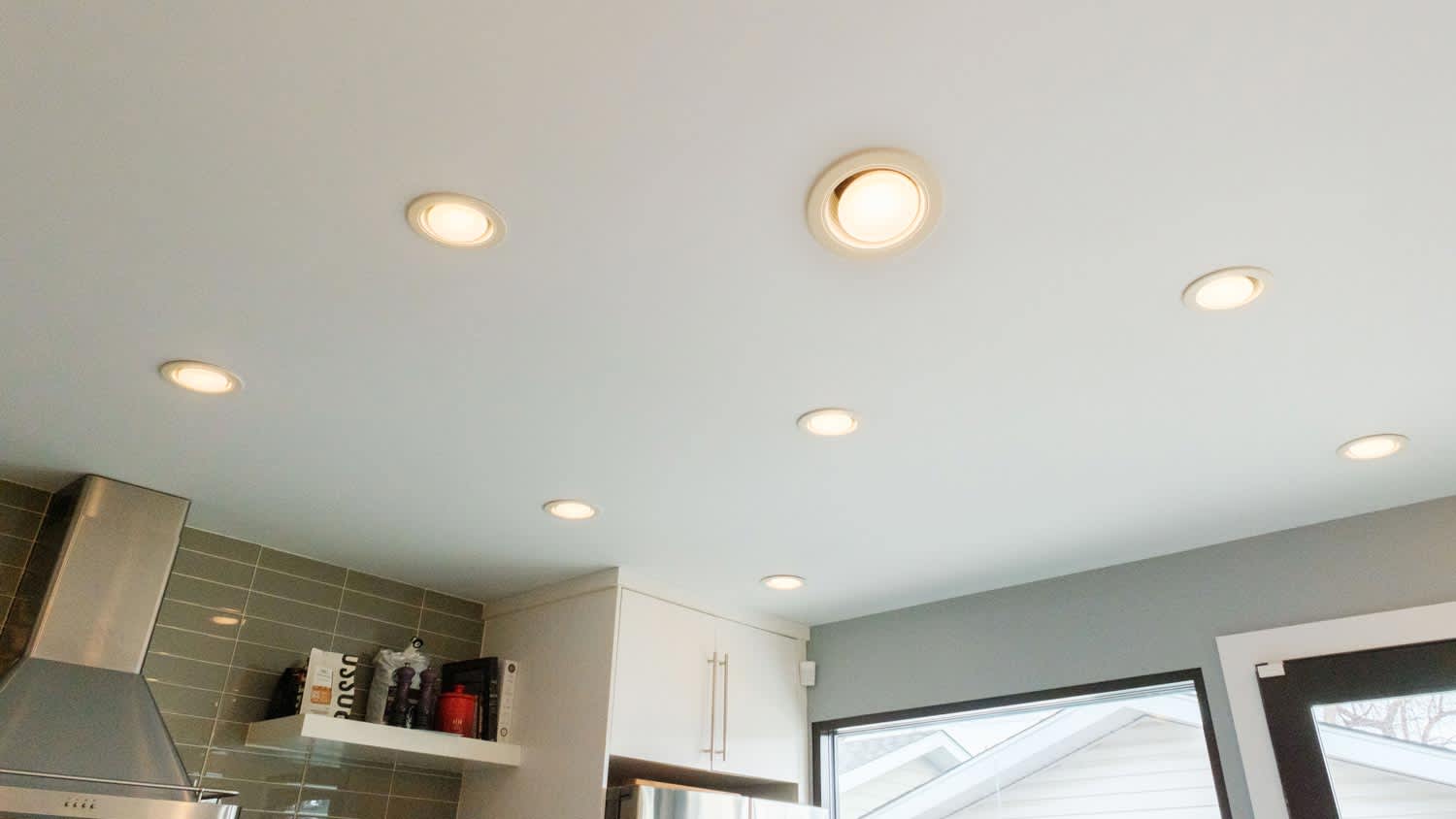 kitchen ceiling with recessed lights