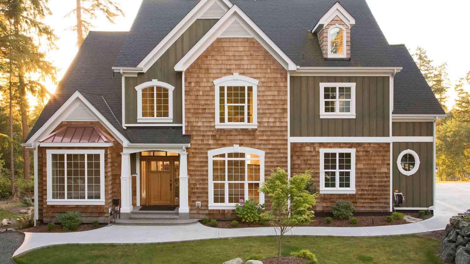 large upscale cedar wood house