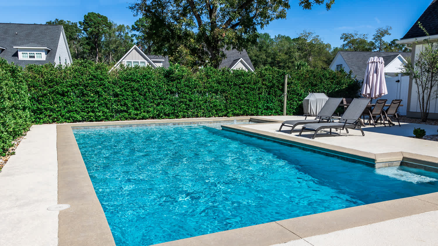 backyard with swimming pool