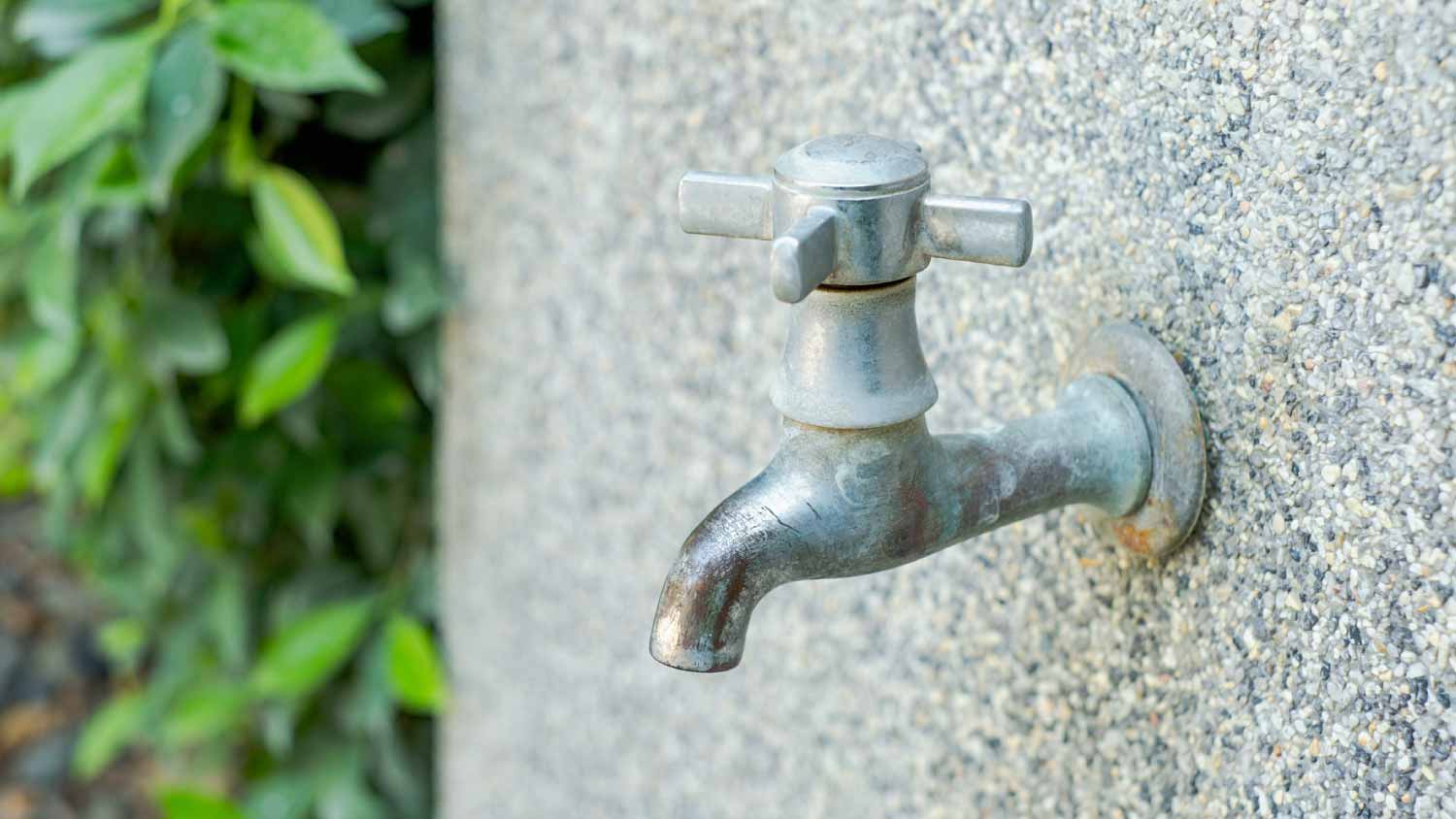 Outdoor faucet in the garden