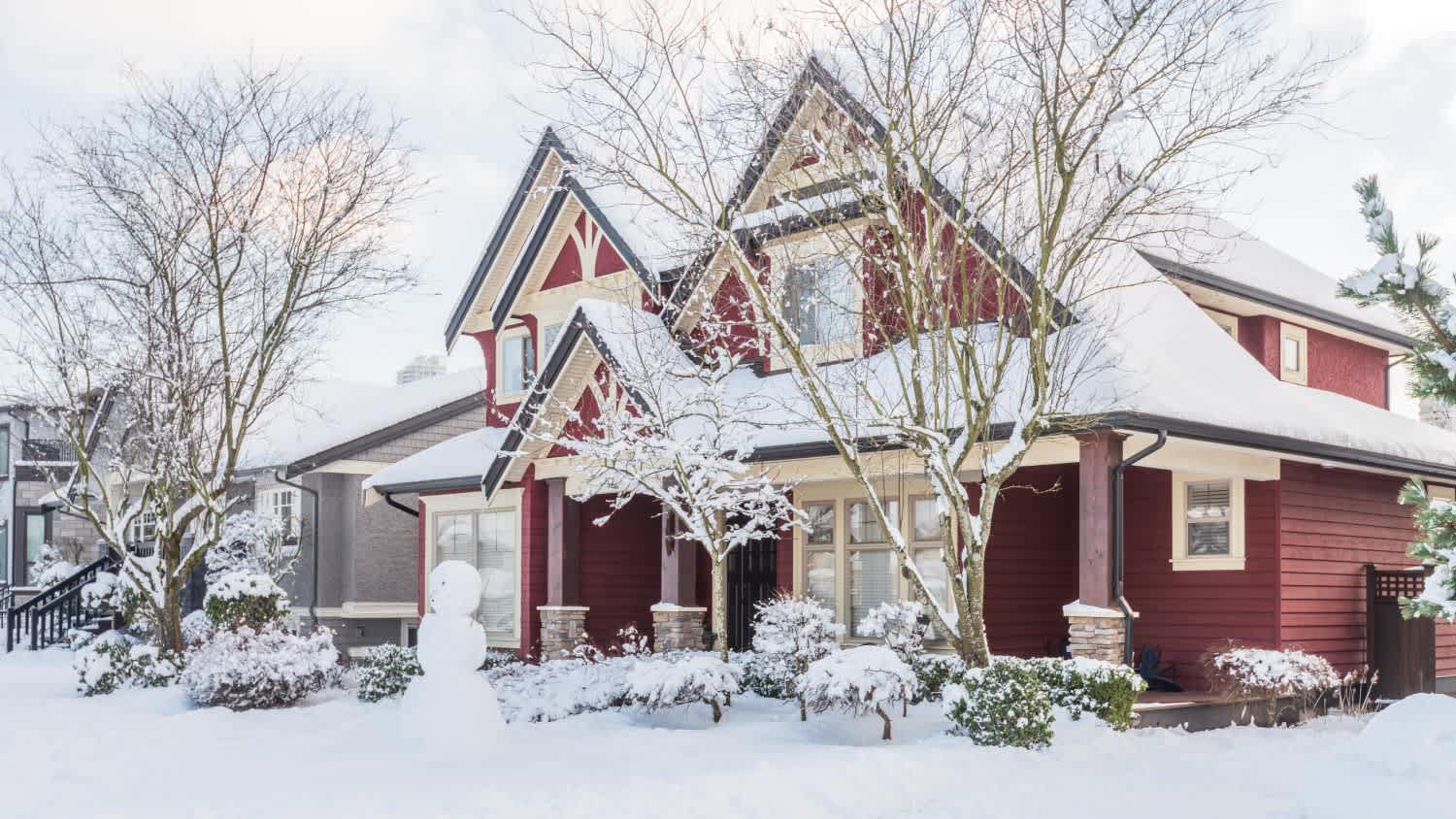 American house in winter