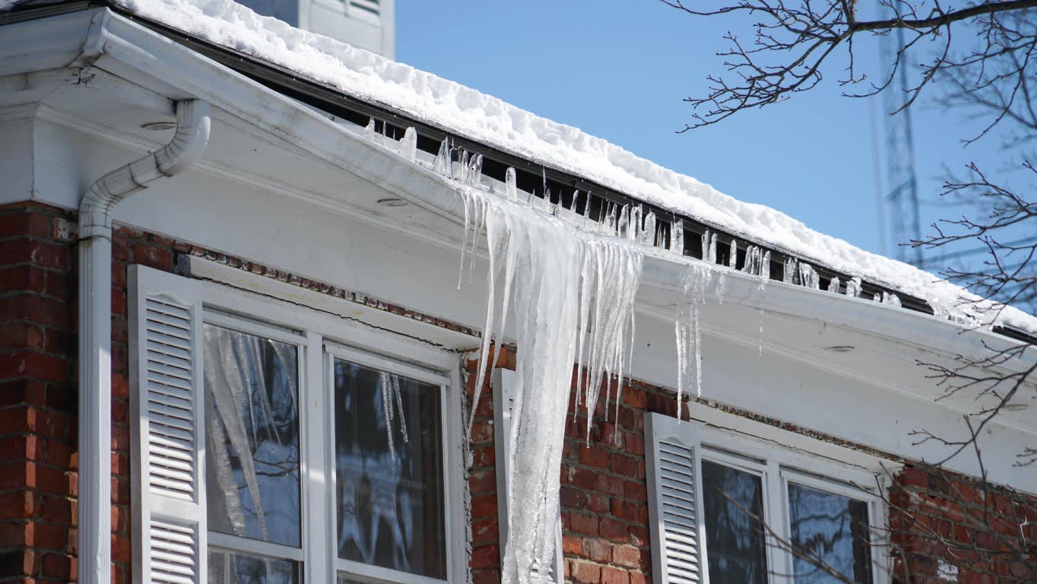 House with Icicles on Roof