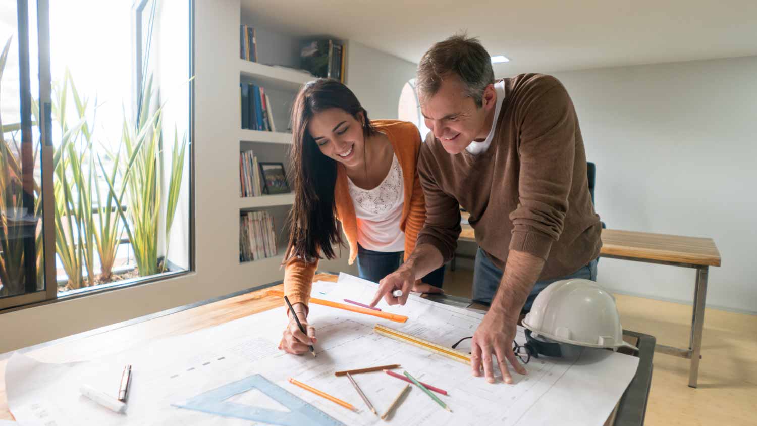 Couple of architects working