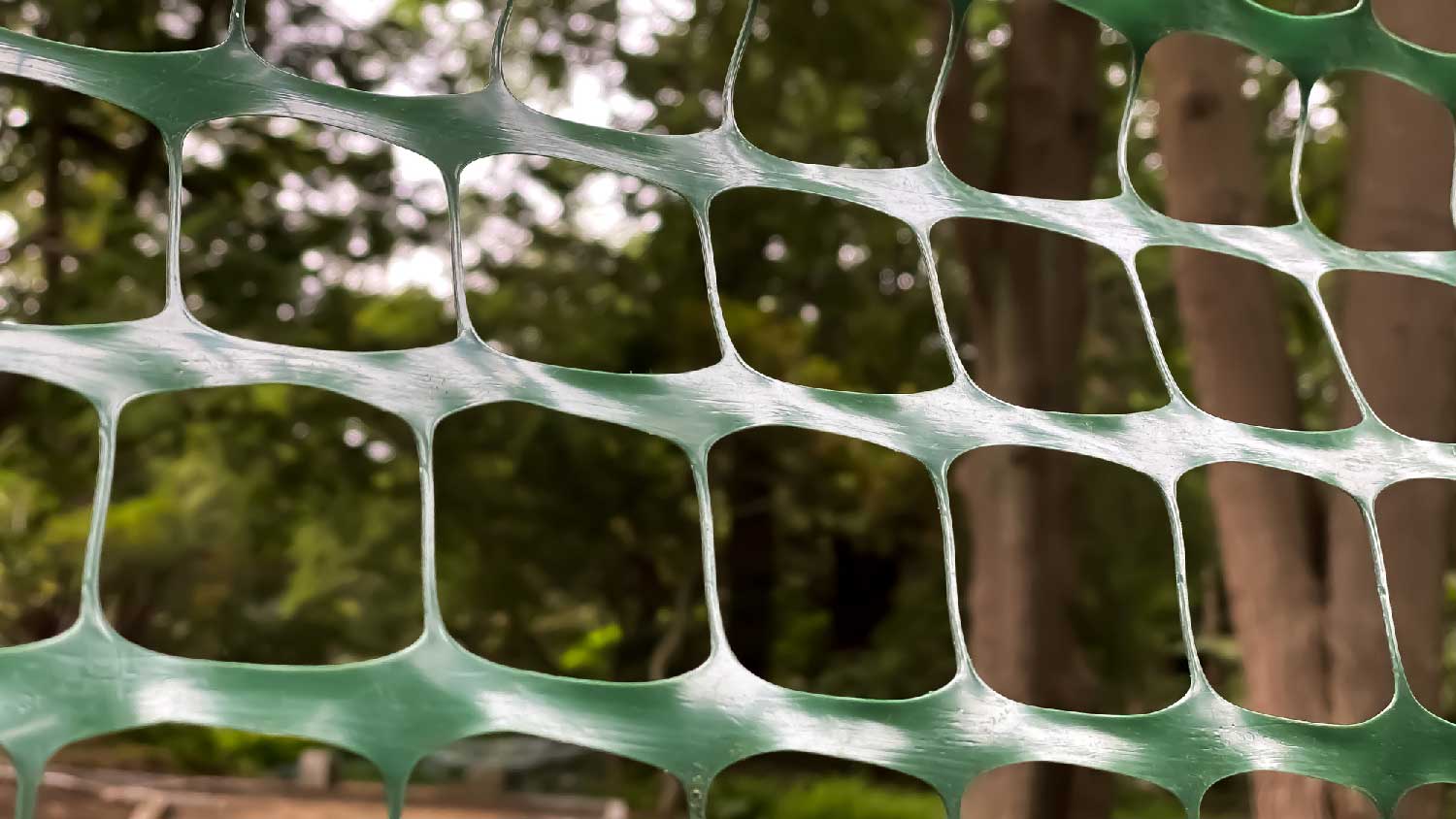 Close-up of plastic garden netting