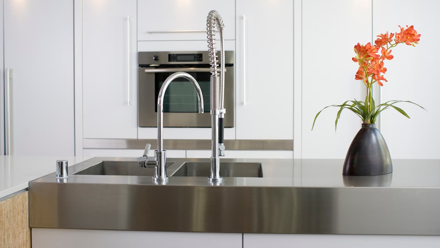 kitchen with stainless steel countertop