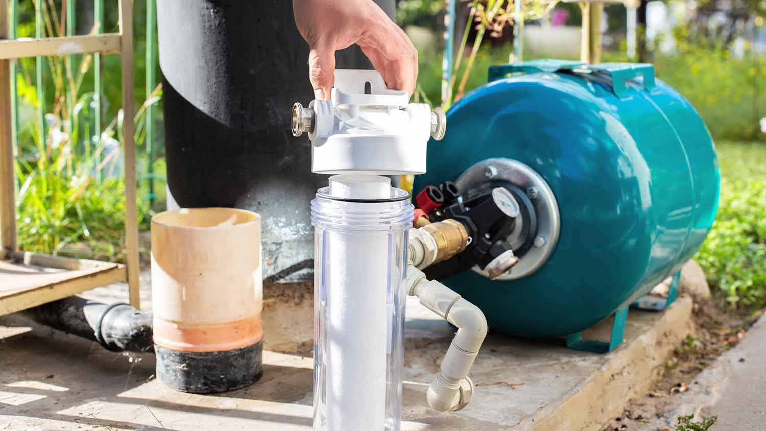 Installing new well pump filter