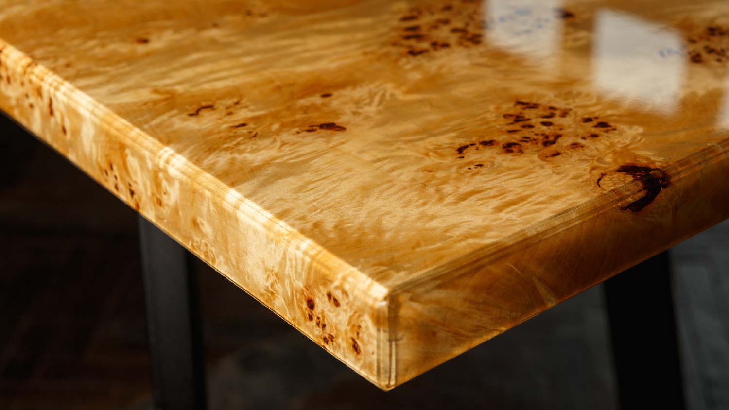 Detail shot of an epoxy countertop