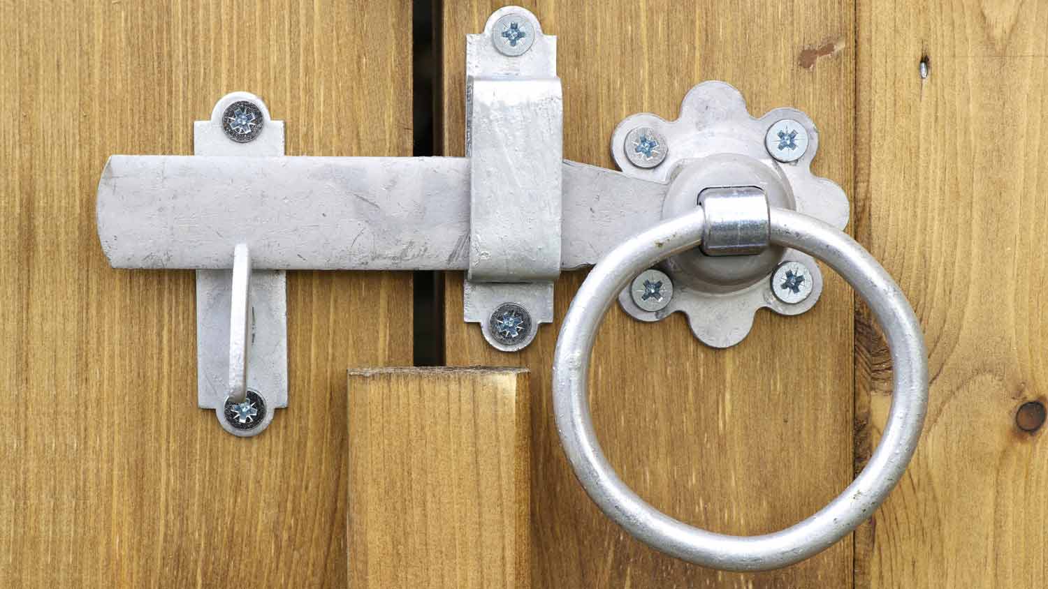 wood gate with ring latch