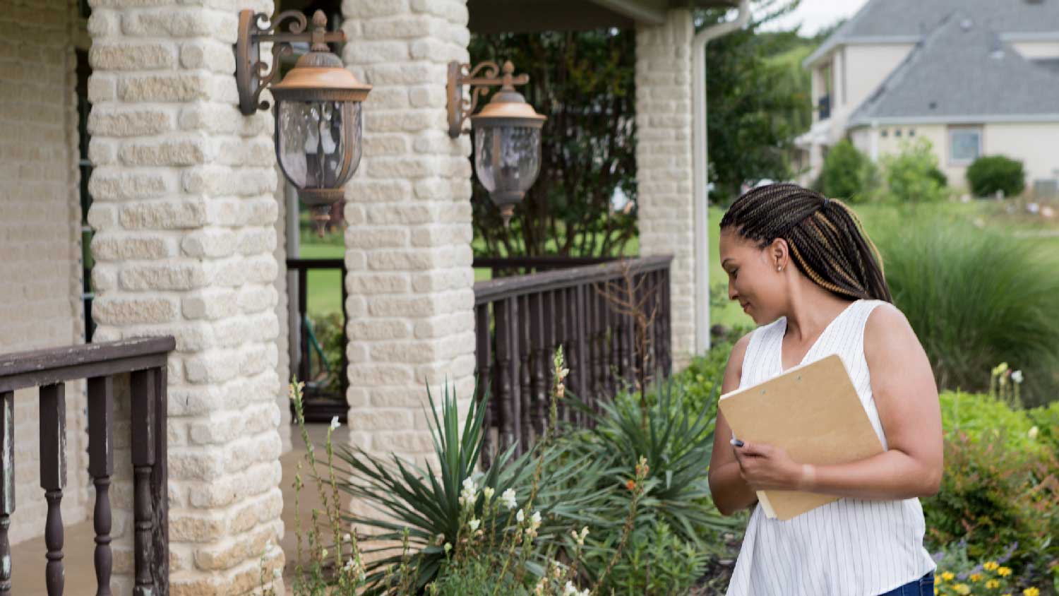 An inspector examining a property