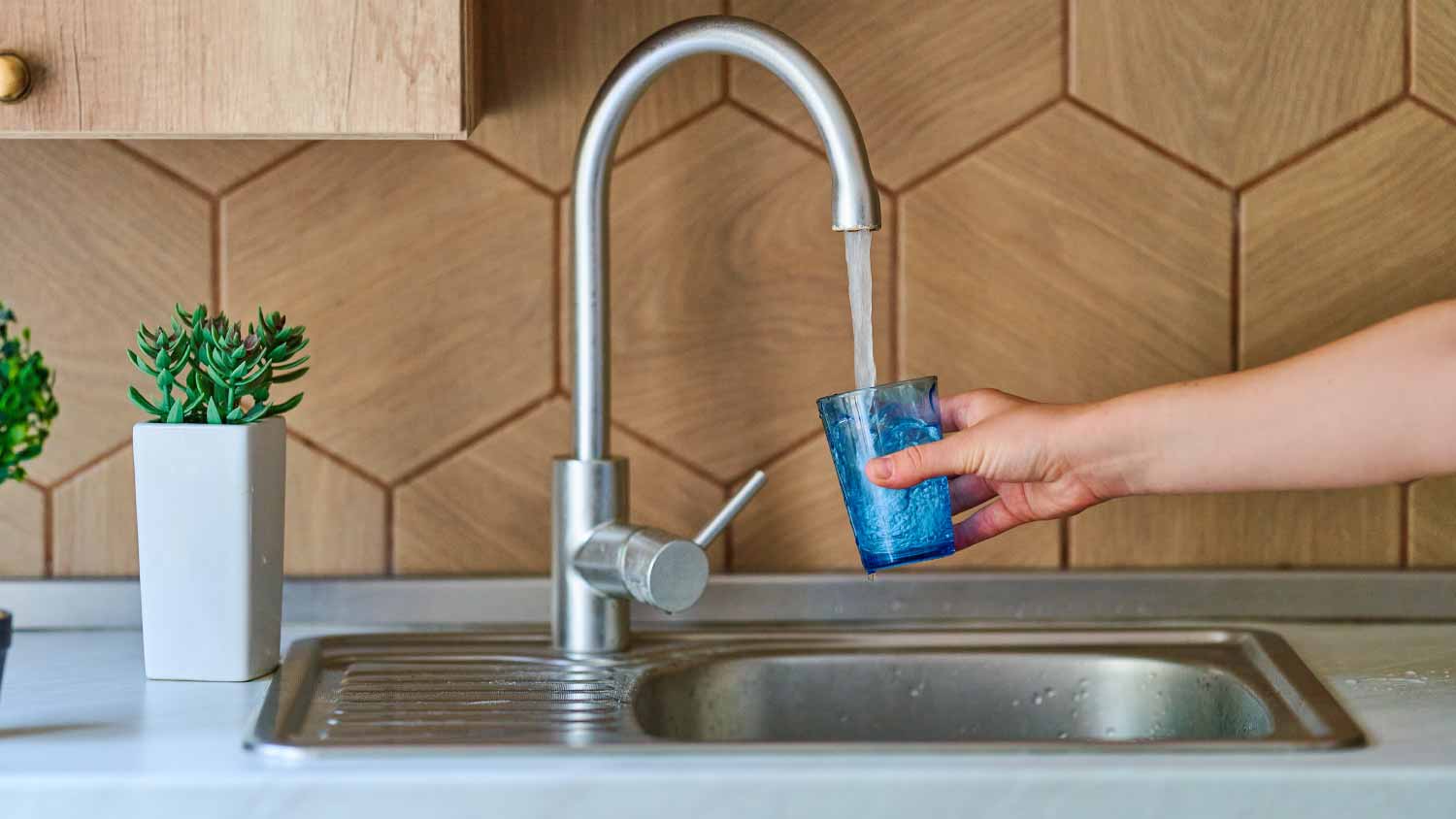 Running purified filtered tap water
