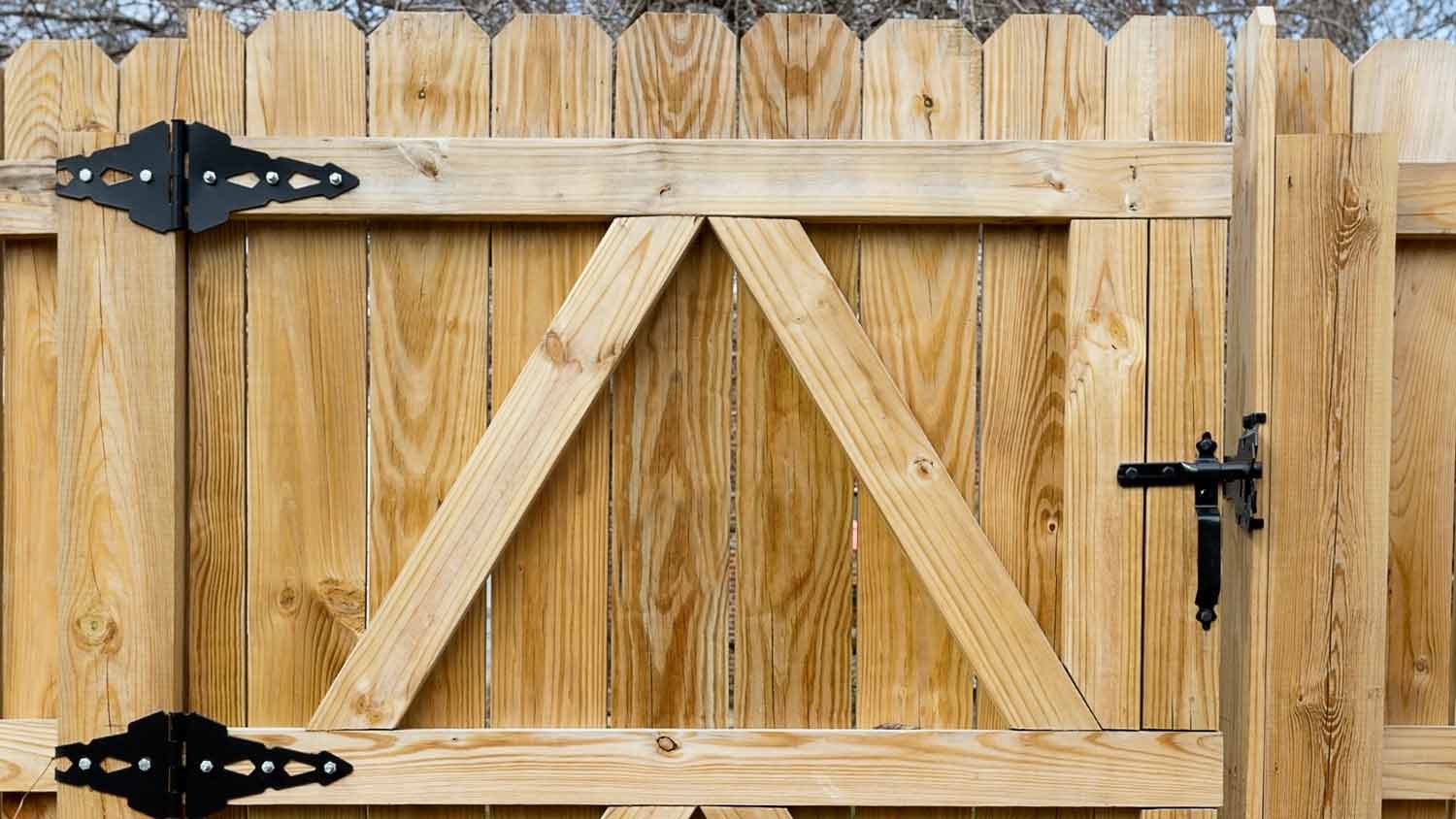 wood gate with thumb latch