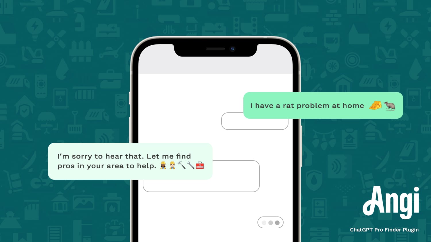 Image of smartphone showing conversation about home project