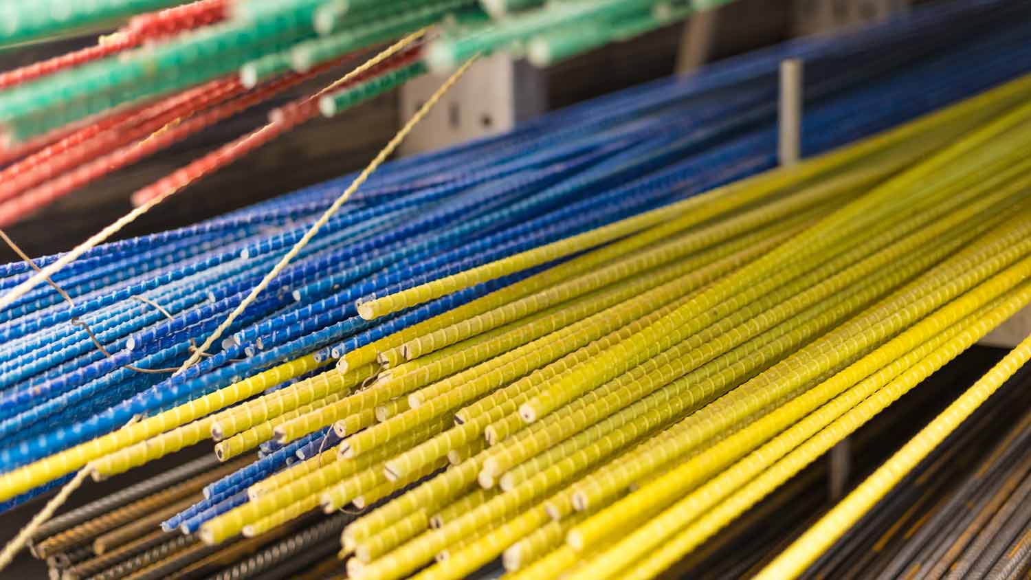 colorful fiberglass rods