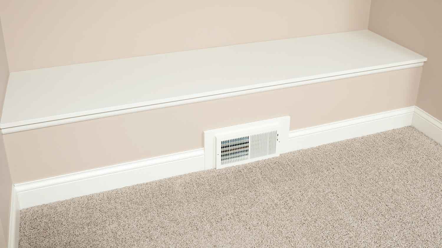 Return air vent installed in the bedroom