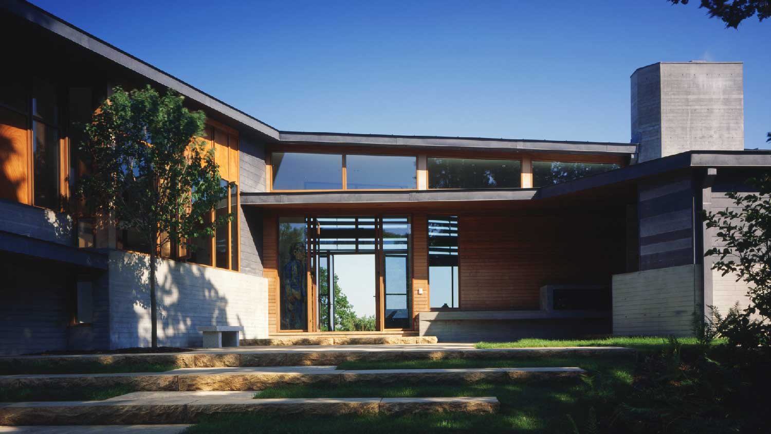 The exterior of a contemporary house