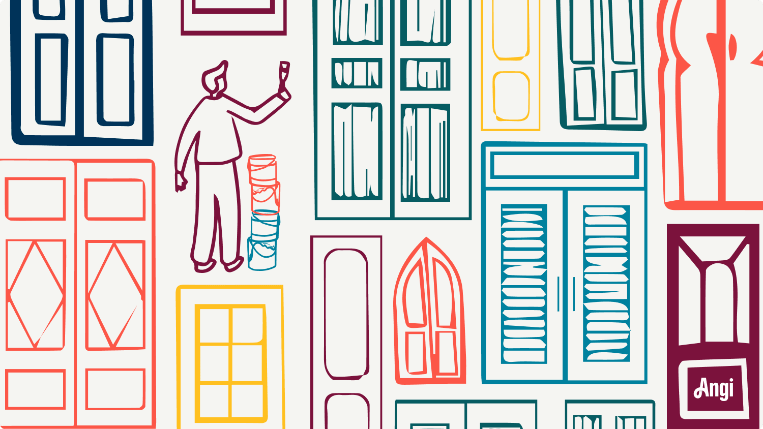 Collage of different styles of doors illustrated
