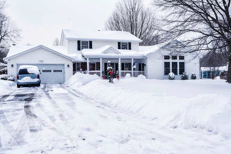 Snow on driveway
