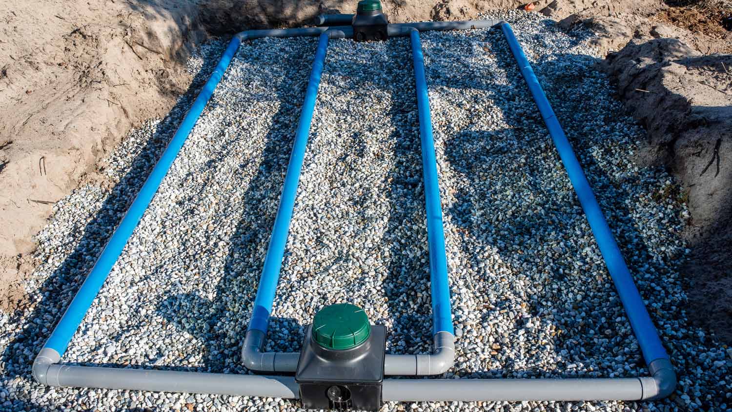 Wastewater treatment plant and its spreading field for a house