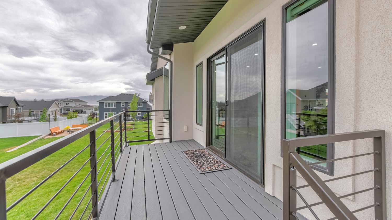 House with sliding glass and screen door