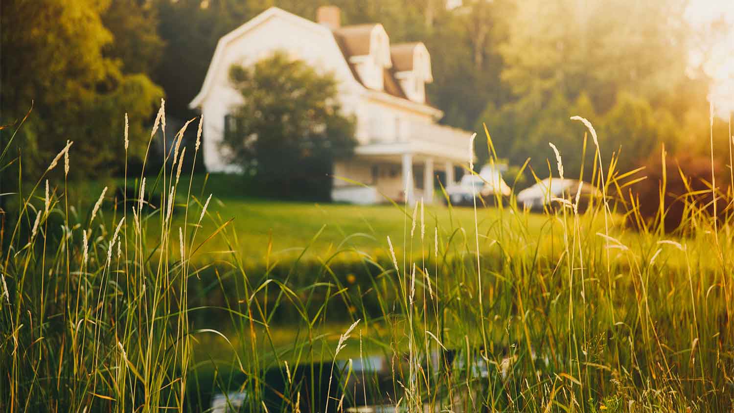 A view of a house in a rural setting