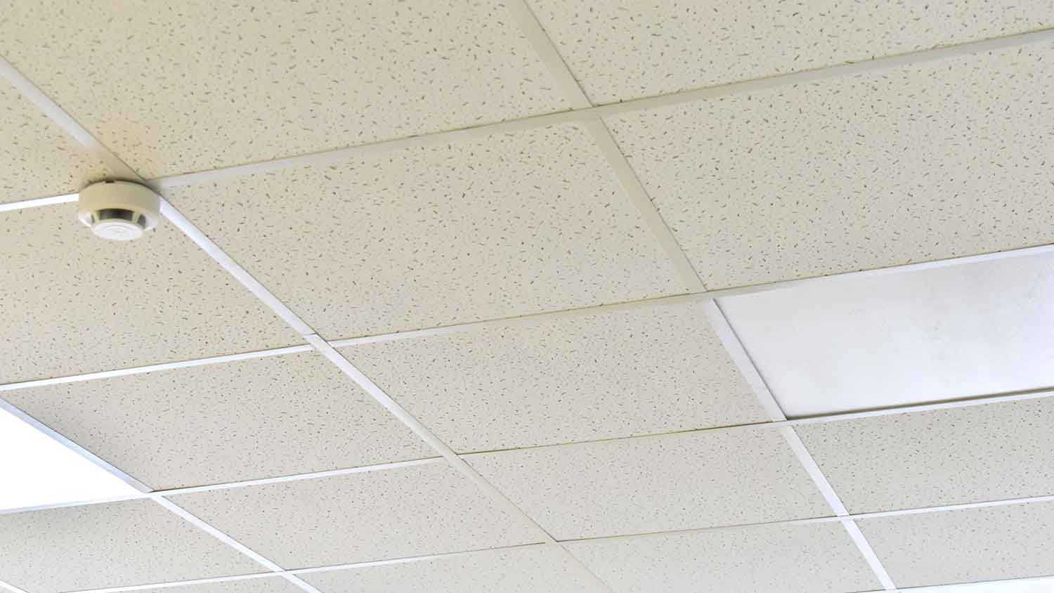 Drop ceiling installed in the room