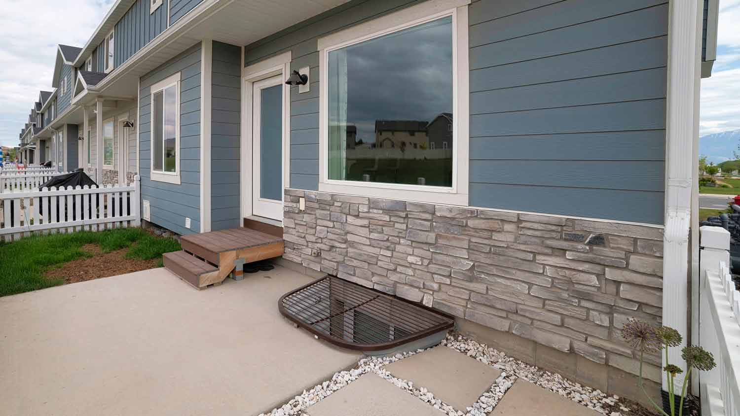 house with gate on basement window