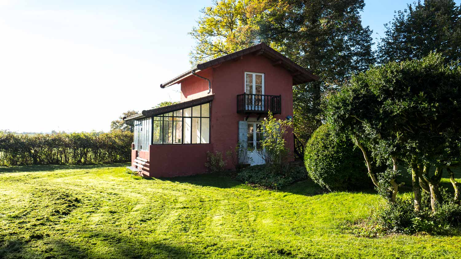 Small rural house with yard