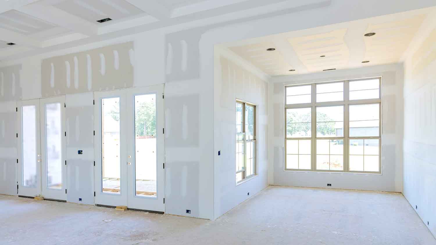 Finished drywall ready to be painted