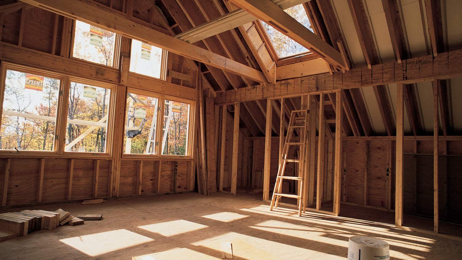 A construction site of a room