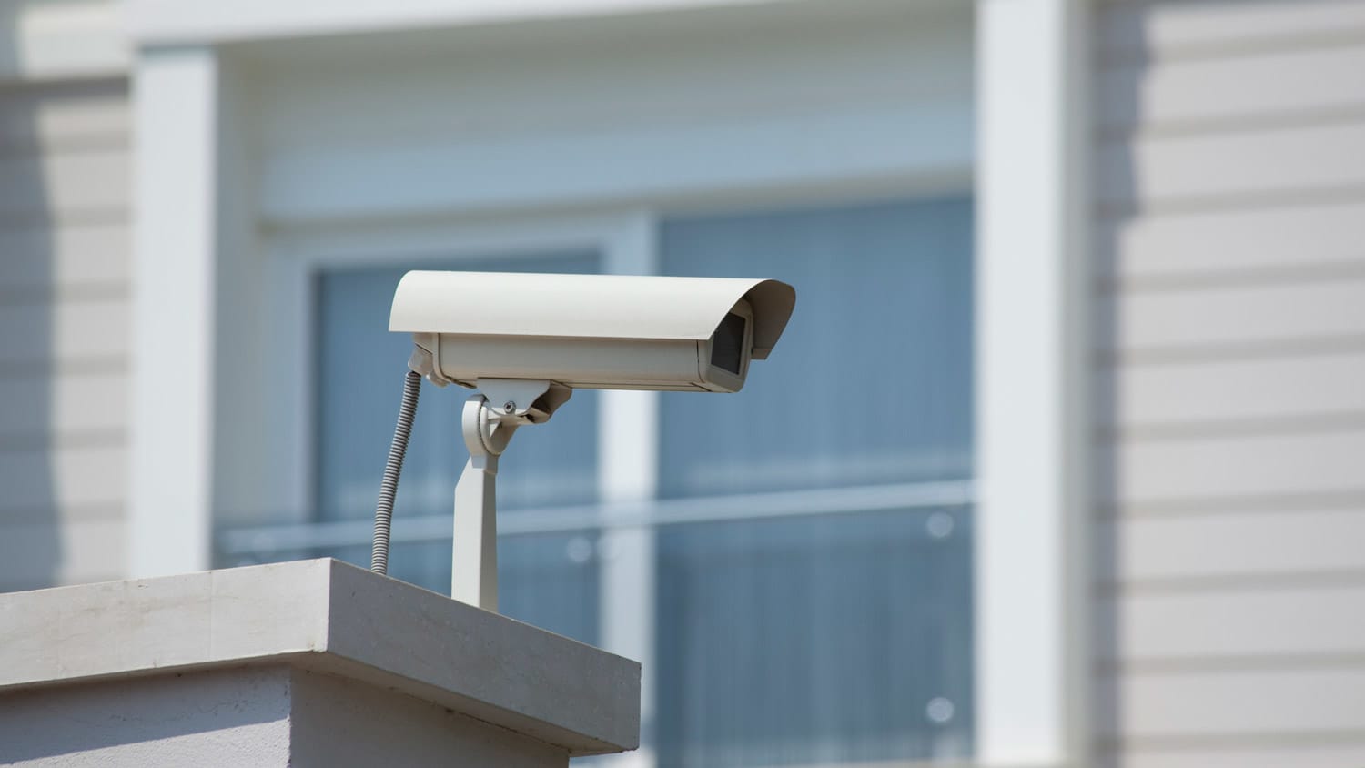 A wired security camera