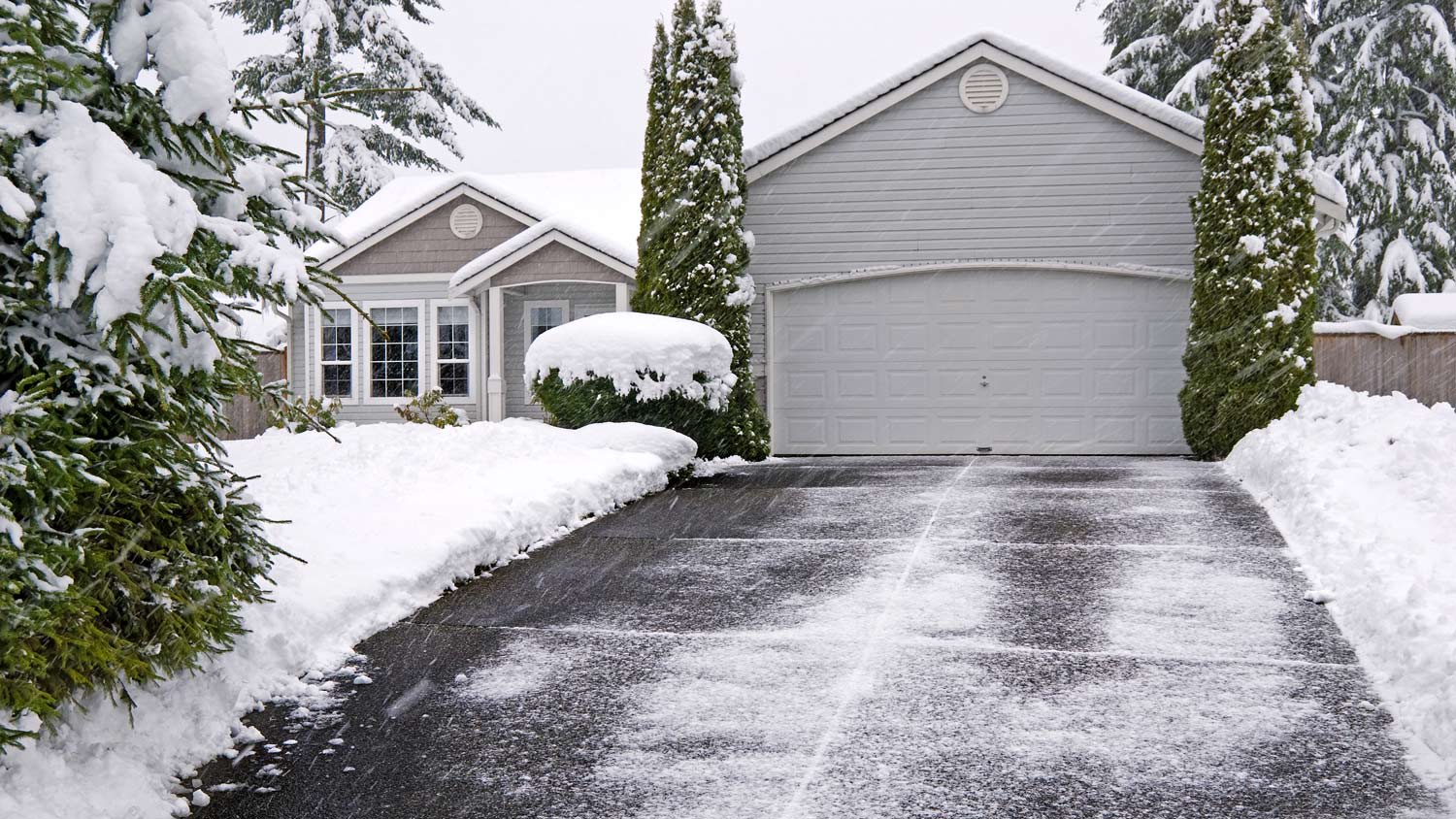 recently shoveled driveway