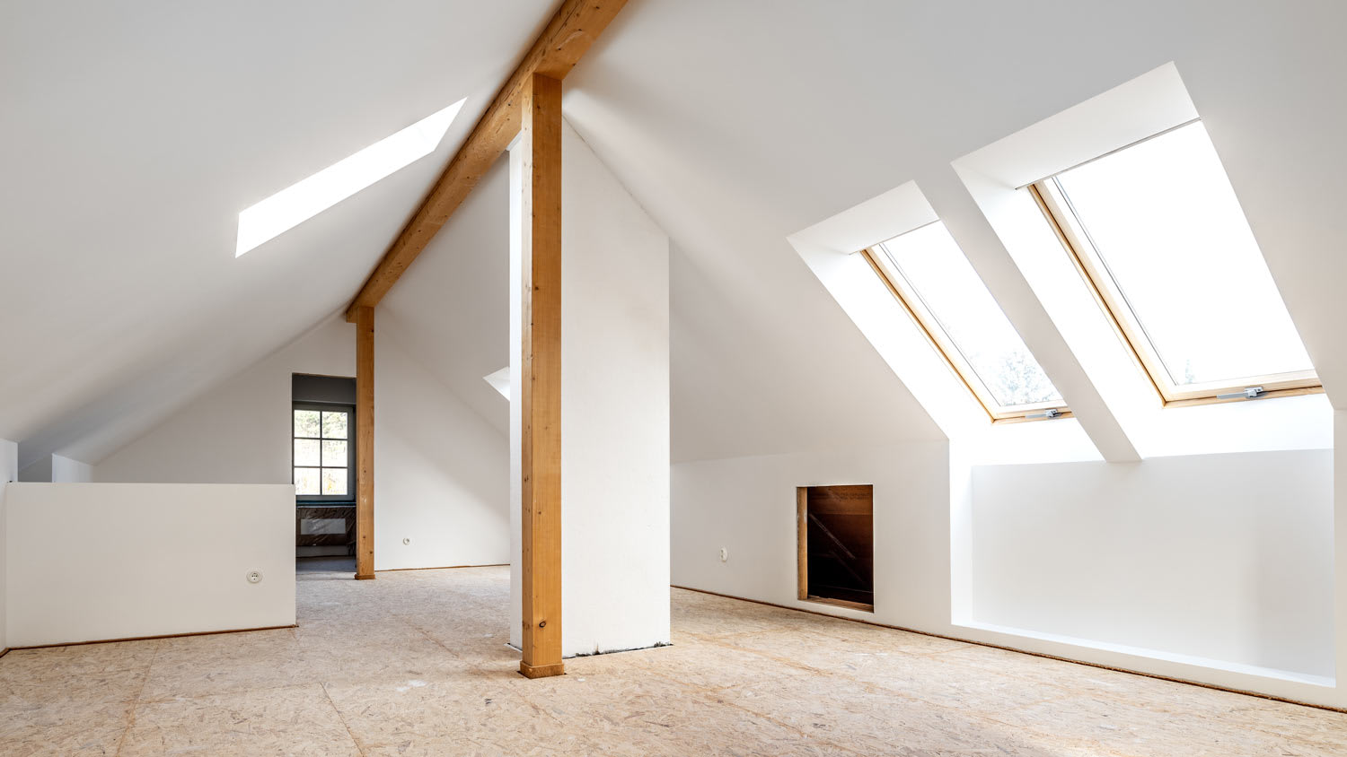 empty drywall attic