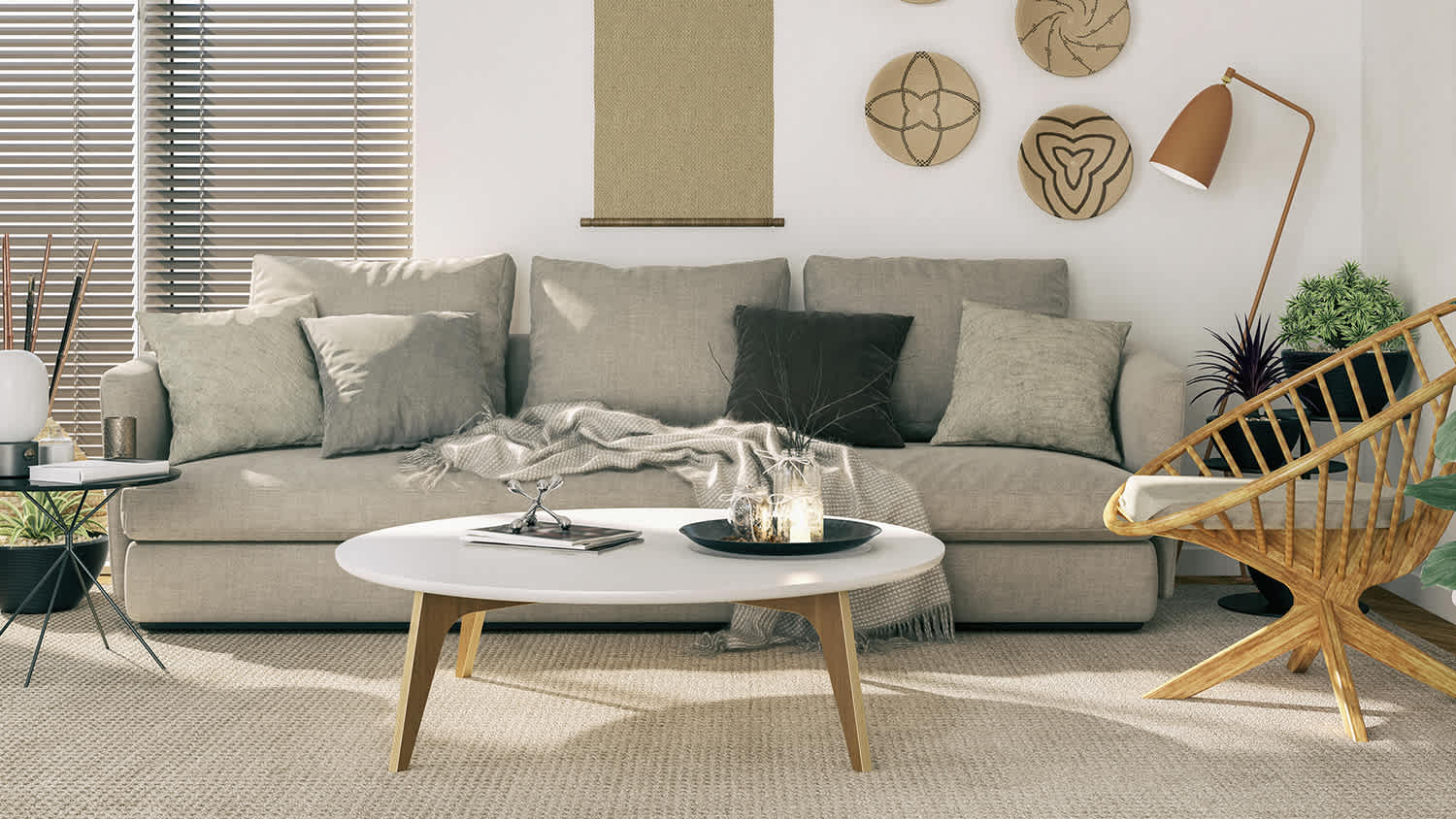 beige and grey living room