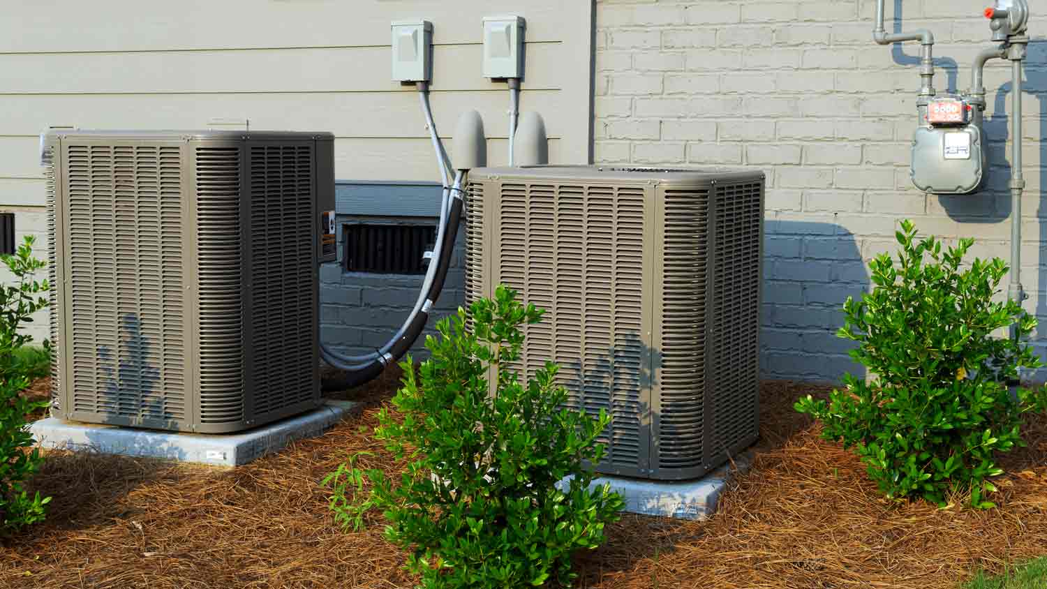 brick home hvac unit