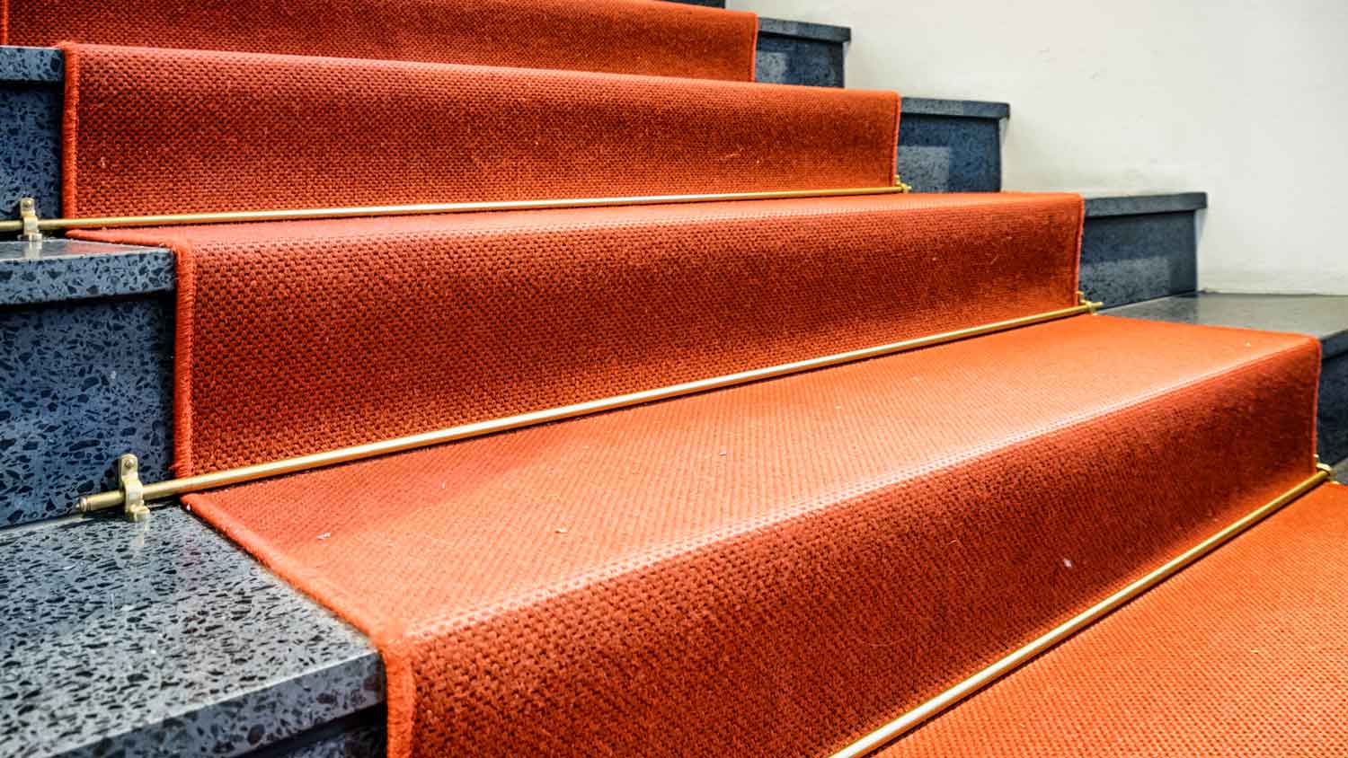 A carpet runner on stairs